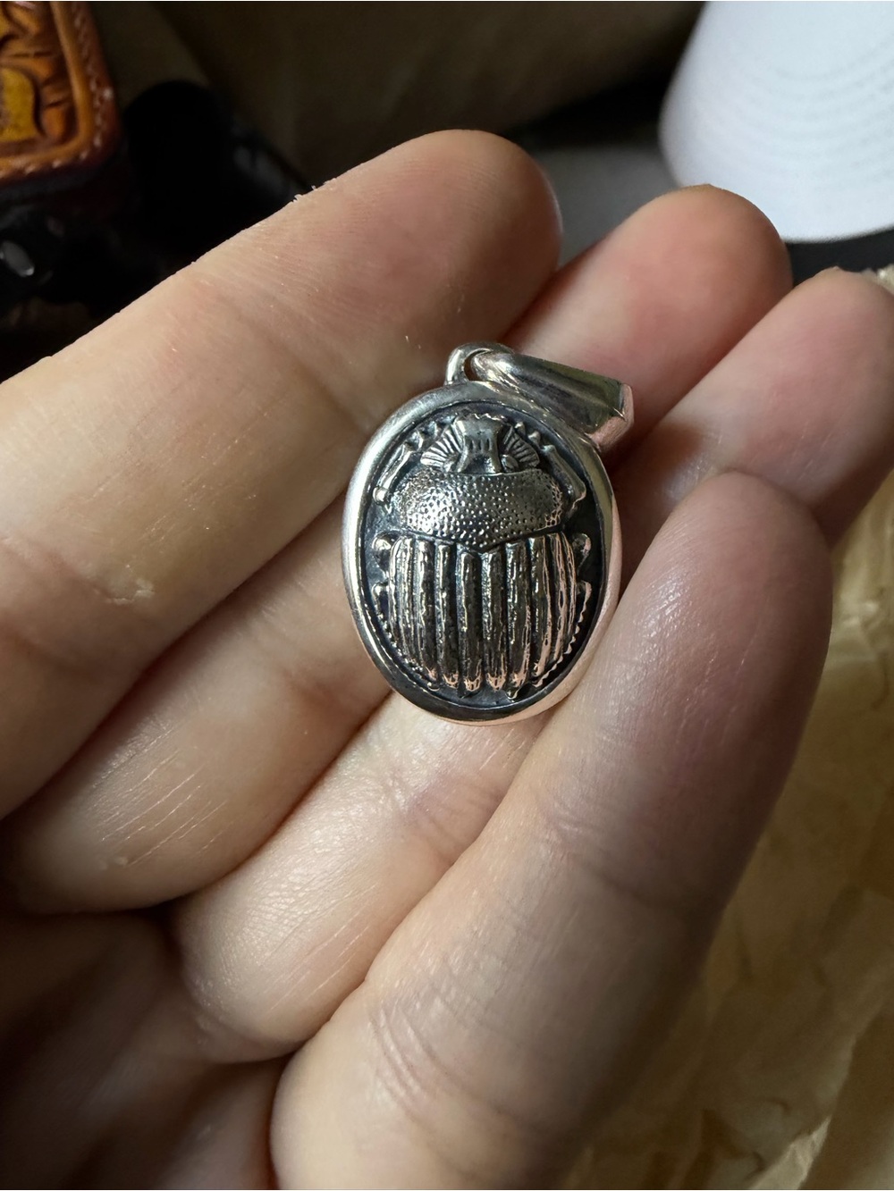 David Yurman Scarab Pendant in Silver